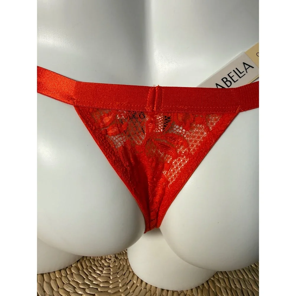 Cosabella Never Say Never Men's Italian Lace‎ Thong Sicilian Orange Size M